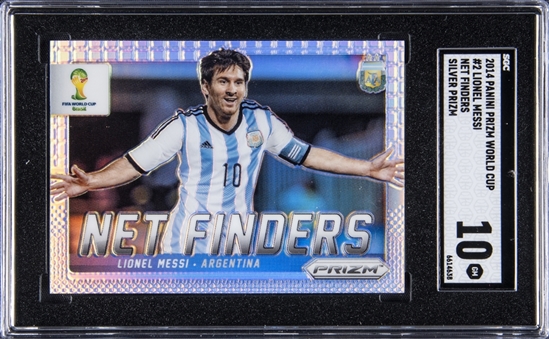 2014 Panini Prizm World Cup Net Finders Silver Prizm #2 Lionel Messi - SGC GM 10